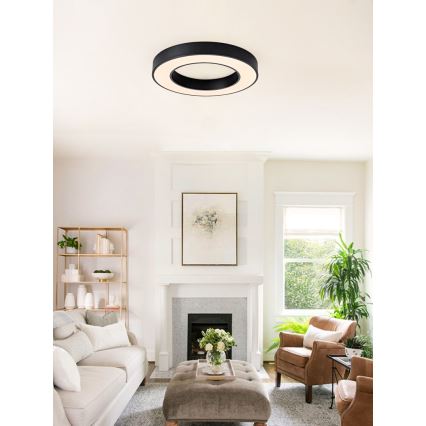 Immax NEO 07209L - LED Dimmable ceiling light PASTEL LED/53W/230V 60 cm black Tuya + remote control