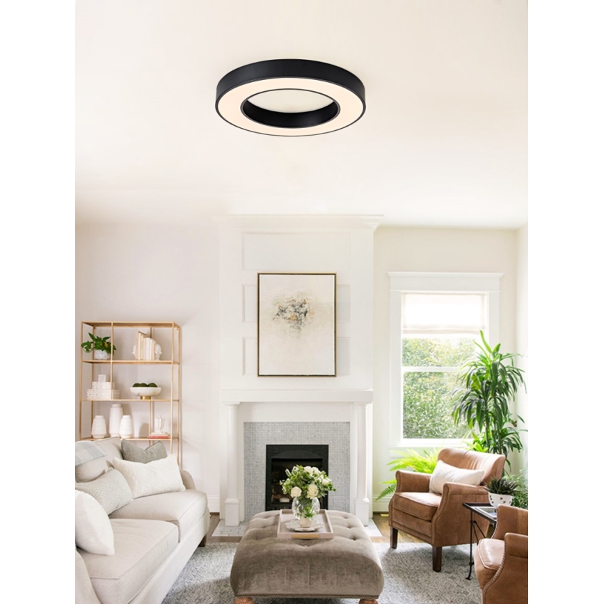Immax NEO 07209L - LED Dimmable ceiling light PASTEL LED/53W/230V 60 cm black Tuya + remote control