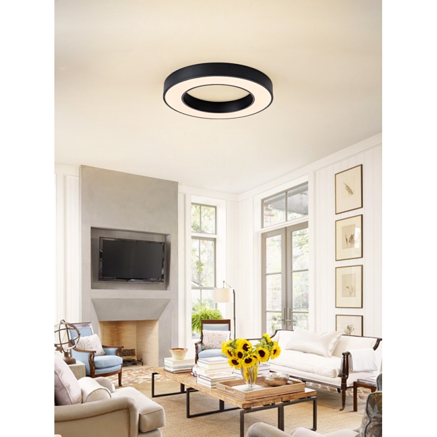 Immax NEO 07209L - LED Dimmable ceiling light PASTEL LED/53W/230V 60 cm black Tuya + remote control
