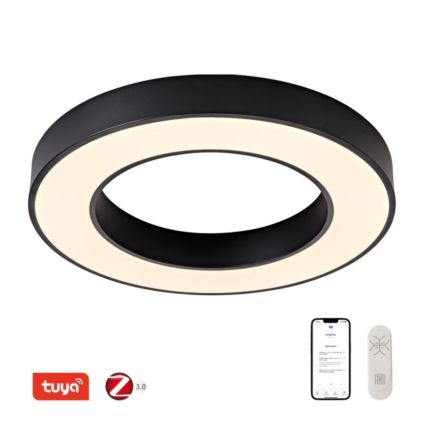 Immax NEO 07209L - LED Dimmable ceiling light PASTEL LED/53W/230V 60 cm black Tuya + remote control