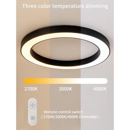 Immax NEO 07210L - LED Dimmable ceiling light PASTEL LED/68W/230V 95 cm black Tuya + remote control