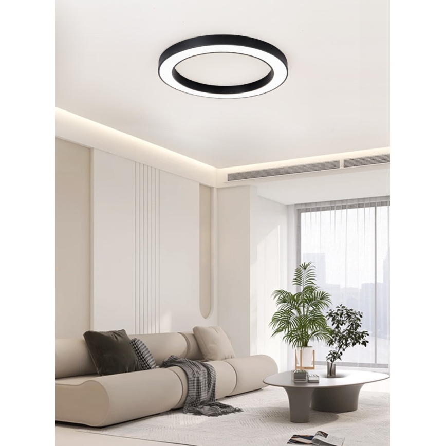 Immax NEO 07210L - LED Dimmable ceiling light PASTEL LED/68W/230V 95 cm black Tuya + remote control