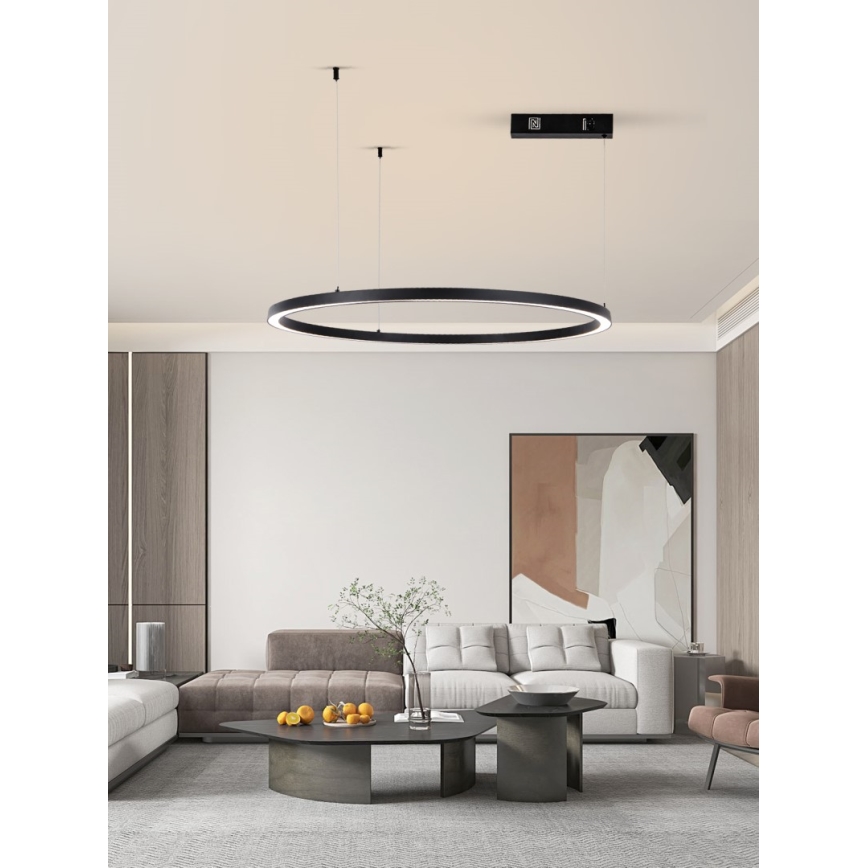 Immax NEO 07215L - LED Dimmable chandelier on a string FINO LED/60W/230V 80 cm black Tuya + remote control