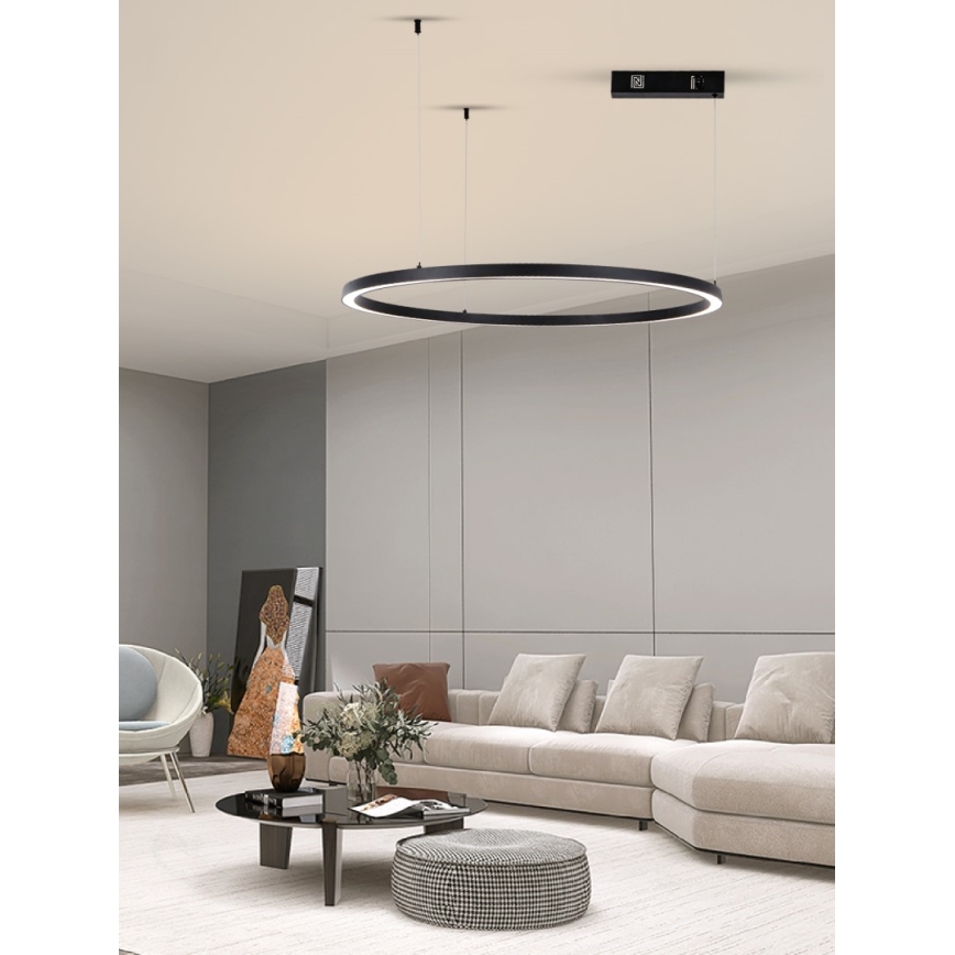 Immax NEO 07215L - LED Dimmable chandelier on a string FINO LED/60W/230V 80 cm black Tuya + remote control