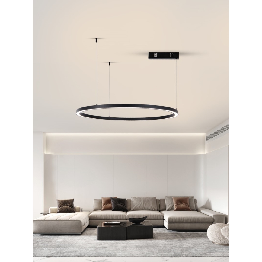 Immax NEO 07215L - LED Dimmable chandelier on a string FINO LED/60W/230V 80 cm black Tuya + remote control