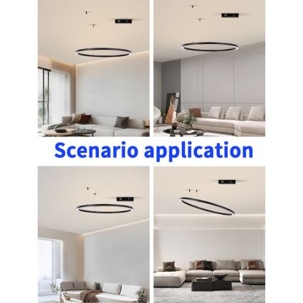 Immax NEO 07215L - LED Dimmable chandelier on a string FINO LED/60W/230V 80 cm black Tuya + remote control