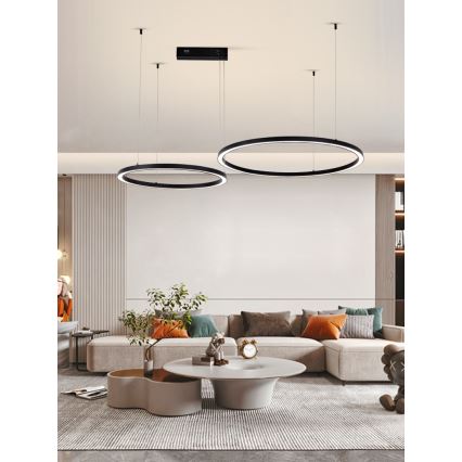 Immax NEO 07216L - LED Dimmable chandelier on a string FINO LED/93W/230V 60/80cm black Tuya + remote control