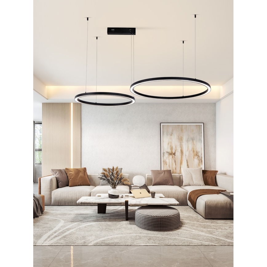 Immax NEO 07216L - LED Dimmable chandelier on a string FINO LED/93W/230V 60/80cm black Tuya + remote control