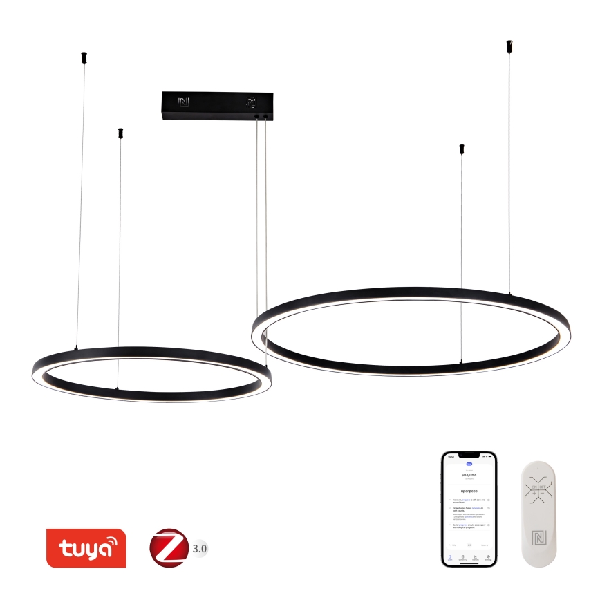 Immax NEO 07216L - LED Dimmable chandelier on a string FINO LED/93W/230V 60/80cm black Tuya + remote control