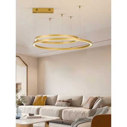 Immax NEO 07218L - LED Dimmable chandelier on a string FINO LED/93W/230V 60/80cm gold Tuya + remote control