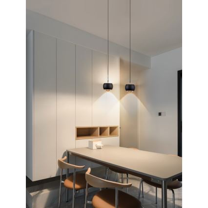Immax NEO 07219L - LED Dimmable chandelier on a string DORMINE LED/6W/230V matte black Tuya + remote control