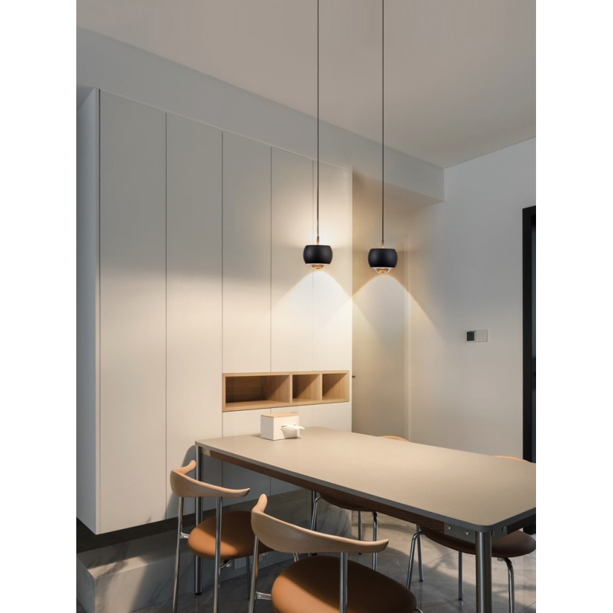Immax NEO 07219L - LED Dimmable chandelier on a string DORMINE LED/6W/230V matte black Tuya + remote control