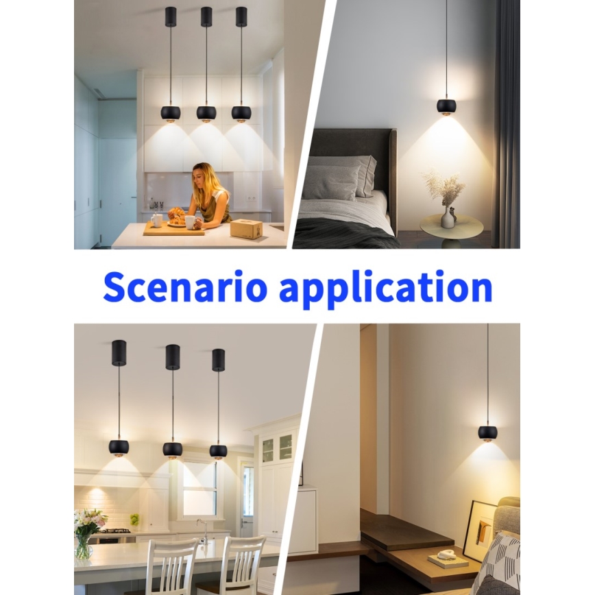 Immax NEO 07219L - LED Dimmable chandelier on a string DORMINE LED/6W/230V matte black Tuya + remote control