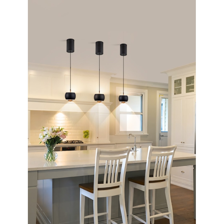 Immax NEO 07219L - LED Dimmable chandelier on a string DORMINE LED/6W/230V matte black Tuya + remote control