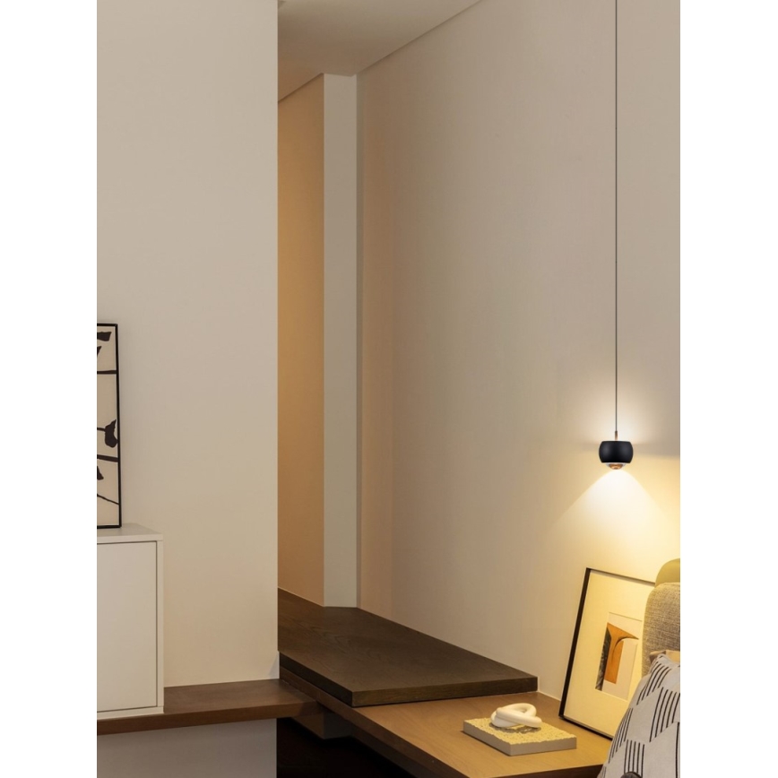 Immax NEO 07219L - LED Dimmable chandelier on a string DORMINE LED/6W/230V matte black Tuya + remote control