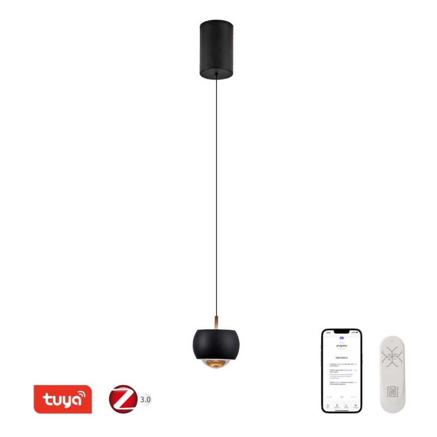 Immax NEO 07219L - LED Dimmable chandelier on a string DORMINE LED/6W/230V matte black Tuya + remote control