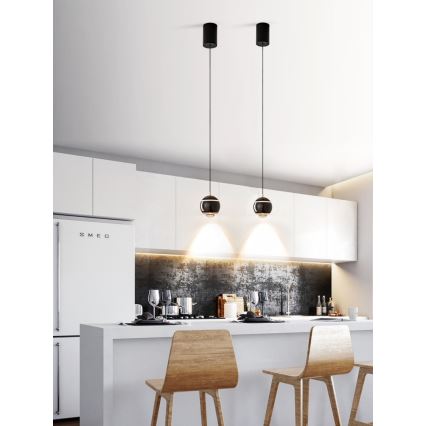 Immax NEO 07220L - LED Dimmable chandelier on a string DORMINE LED/6W/230V shiny black Tuya + remote control