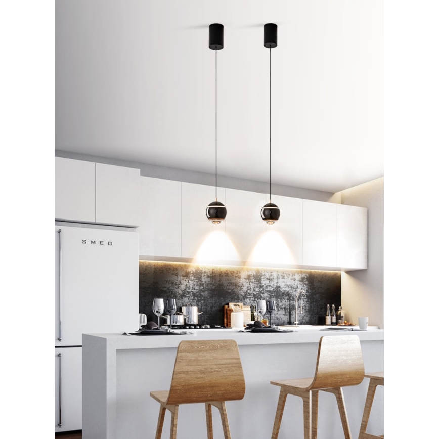 Immax NEO 07220L - LED Dimmable chandelier on a string DORMINE LED/6W/230V shiny black Tuya + remote control