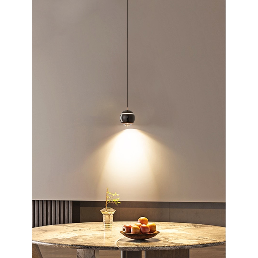 Immax NEO 07220L - LED Dimmable chandelier on a string DORMINE LED/6W/230V shiny black Tuya + remote control