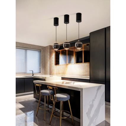 Immax NEO 07220L - LED Dimmable chandelier on a string DORMINE LED/6W/230V shiny black Tuya + remote control