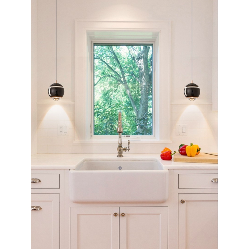 Immax NEO 07220L - LED Dimmable chandelier on a string DORMINE LED/6W/230V shiny black Tuya + remote control