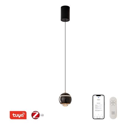 Immax NEO 07220L - LED Dimmable chandelier on a string DORMINE LED/6W/230V shiny black Tuya + remote control