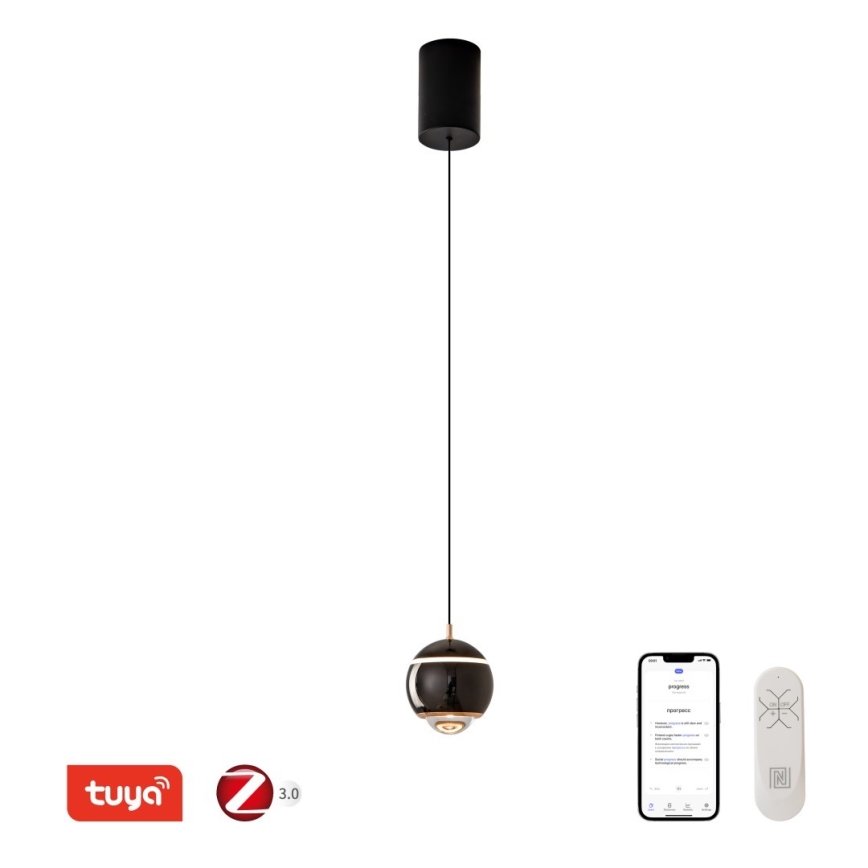 Immax NEO 07220L - LED Dimmable chandelier on a string DORMINE LED/6W/230V shiny black Tuya + remote control