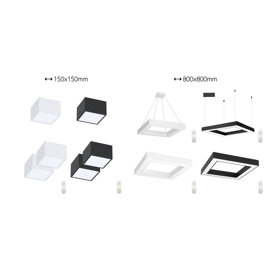 Immax NEO 07239L - LED Dimmable ceiling light CANTO LED/60W/230V black Tuya + remote control
