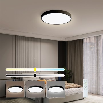 Immax NEO 07248L - LED Dimmable ceiling light NEO LITE SEMPLICI LED/36W/230V 3000-6000K Wi-Fi Tuya black + remote control