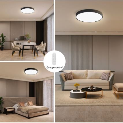 Immax NEO 07248L - LED Dimmable ceiling light NEO LITE SEMPLICI LED/36W/230V 3000-6000K Wi-Fi Tuya black + remote control
