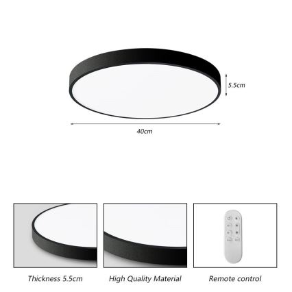 Immax NEO 07248L - LED Dimmable ceiling light NEO LITE SEMPLICI LED/36W/230V 3000-6000K Wi-Fi Tuya black + remote control