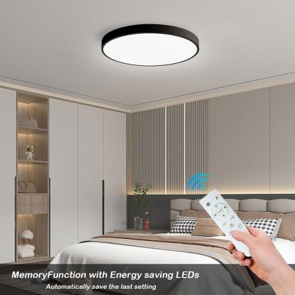 Immax NEO 07249L - LED Dimmable ceiling light NEO LITE SEMPLICI LED/48W/230V 3000-6000K Wi-Fi Tuya black + remote control