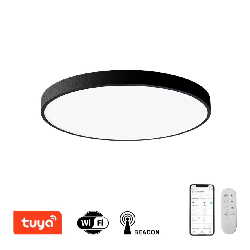 Immax NEO 07249L - LED Dimmable ceiling light NEO LITE SEMPLICI LED/48W/230V 3000-6000K Wi-Fi Tuya black + remote control