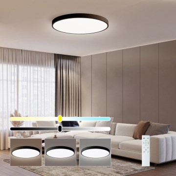 Immax NEO 07250L - LED Dimmable ceiling light NEO LITE SEMPLICI LED/60W/230V 3000-6000K Wi-Fi Tuya black + remote control