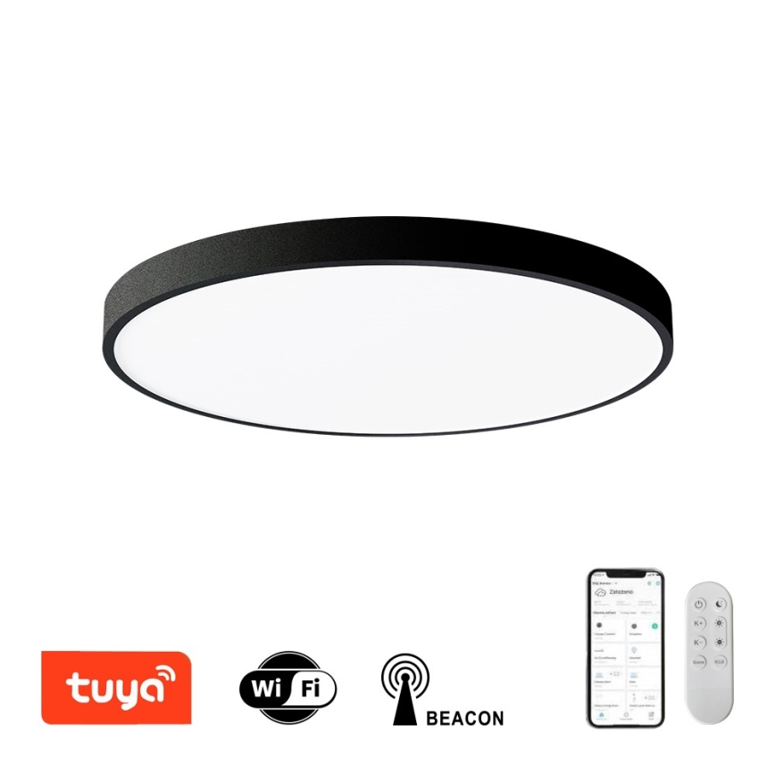 Immax NEO 07250L - LED Dimmable ceiling light NEO LITE SEMPLICI LED/60W/230V 3000-6000K Wi-Fi Tuya black + remote control