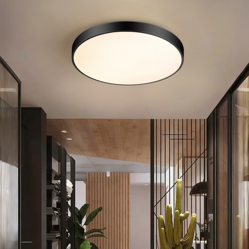 Immax NEO 07250L - LED Dimmable ceiling light NEO LITE SEMPLICI LED/60W/230V 3000-6000K Wi-Fi Tuya black + remote control