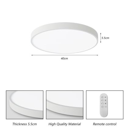 Immax NEO 07251L - LED Dimmable ceiling light NEO LITE SEMPLICI LED/36W/230V 3000-6000K Wi-Fi Tuya white + remote control