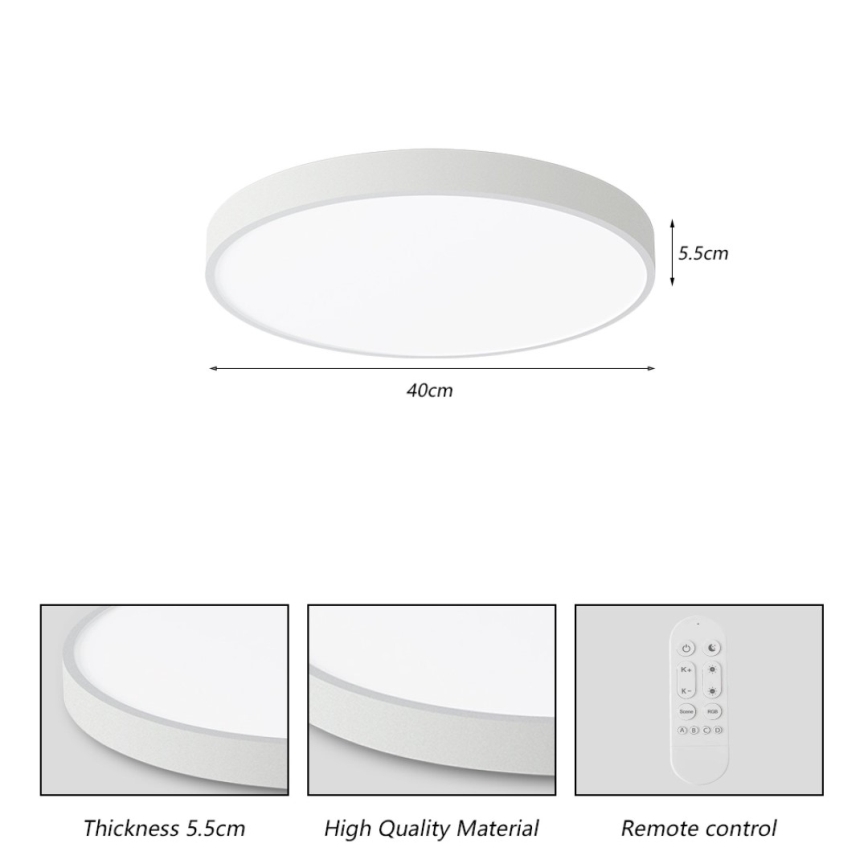 Immax NEO 07251L - LED Dimmable ceiling light NEO LITE SEMPLICI LED/36W/230V 3000-6000K Wi-Fi Tuya white + remote control