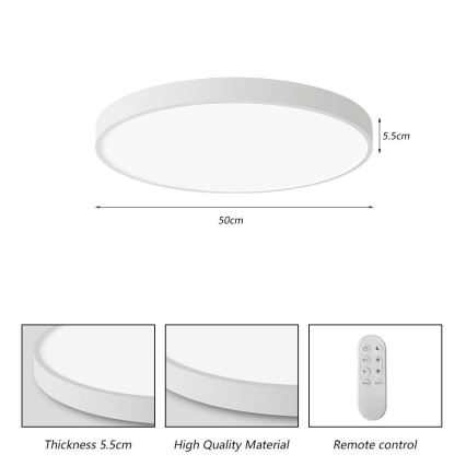 Immax NEO 07252L - LED Dimmable ceiling light NEO LITE SEMPLICI LED/48W/230V 3000-6000K Wi-Fi Tuya white + remote control