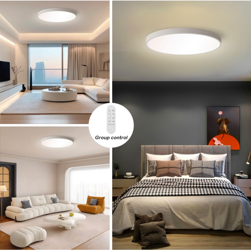 Immax NEO 07253L - LED Dimmable ceiling light NEO LITE SEMPLICI LED/60W/230V 3000-6000K Wi-Fi Tuya white + remote control