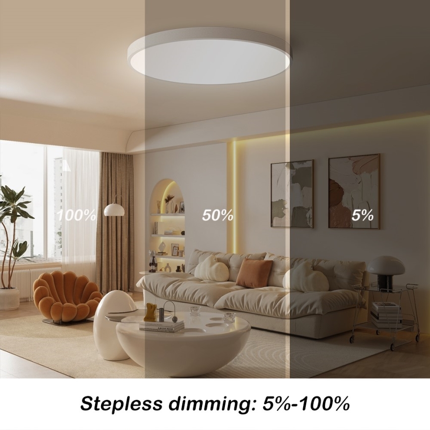Immax NEO 07253L - LED Dimmable ceiling light NEO LITE SEMPLICI LED/60W/230V 3000-6000K Wi-Fi Tuya white + remote control