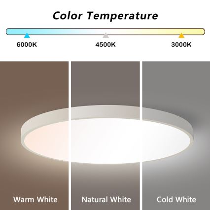 Immax NEO 07253L - LED Dimmable ceiling light NEO LITE SEMPLICI LED/60W/230V 3000-6000K Wi-Fi Tuya white + remote control