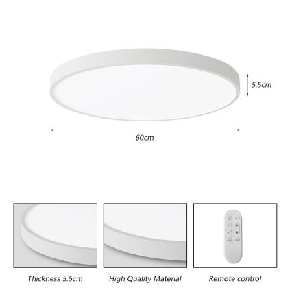 Immax NEO 07253L - LED Dimmable ceiling light NEO LITE SEMPLICI LED/60W/230V 3000-6000K Wi-Fi Tuya white + remote control