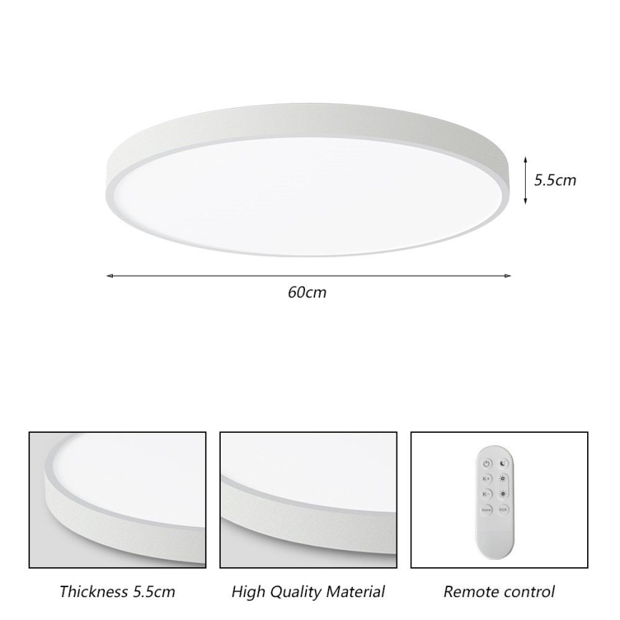 Immax NEO 07253L - LED Dimmable ceiling light NEO LITE SEMPLICI LED/60W/230V 3000-6000K Wi-Fi Tuya white + remote control
