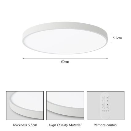 Immax NEO 07253L - LED Dimmable ceiling light NEO LITE SEMPLICI LED/60W/230V 3000-6000K Wi-Fi Tuya white + remote control
