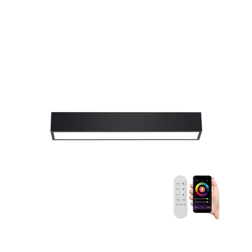 Immax NEO 07254L - LED Dimmable ceiling light NEO LITE LUNGO LED/20W/230V 3000-6000K Wi-Fi Tuya black + remote control