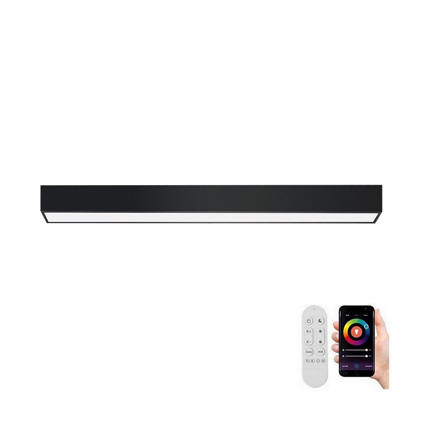Immax NEO 07255L - LED Dimmable ceiling light NEO LITE LUNGO LED/20W/230V 3000-6000K Wi-Fi Tuya black + remote control