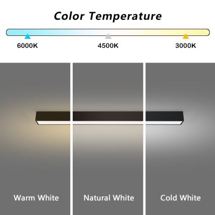 Immax NEO 07255L - LED Dimmable ceiling light NEO LITE LUNGO LED/20W/230V 3000-6000K Wi-Fi Tuya black + remote control