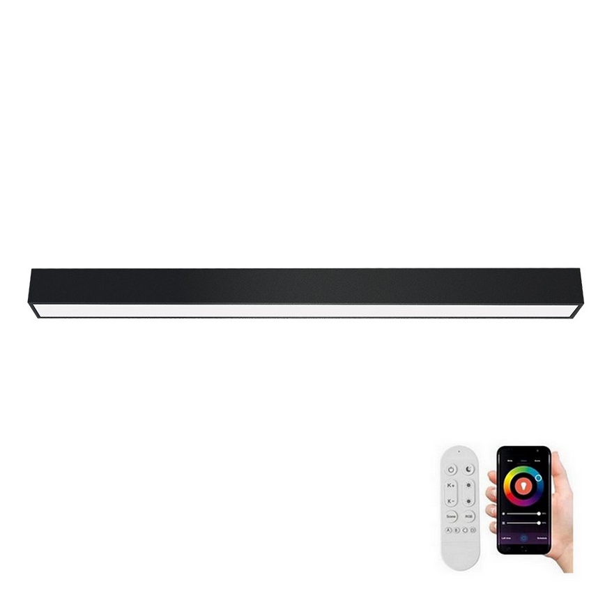 Immax NEO 07256L - LED Dimmable ceiling light NEO LITE LUNGO LED/38W/230V 3000-6000K Wi-Fi Tuya black + remote control