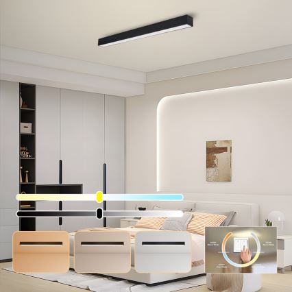 Immax NEO 07256L - LED Dimmable ceiling light NEO LITE LUNGO LED/38W/230V 3000-6000K Wi-Fi Tuya black + remote control